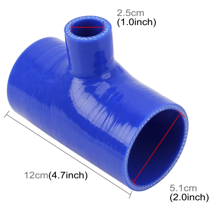 Universal Car Steam Tube Silicone Pipe Elbow T Type Reducer Hose Silicone Intake Connection Tube Special Turbocharger Silicone Tube, Inner Diameter: 51x25mm, 51x25mm