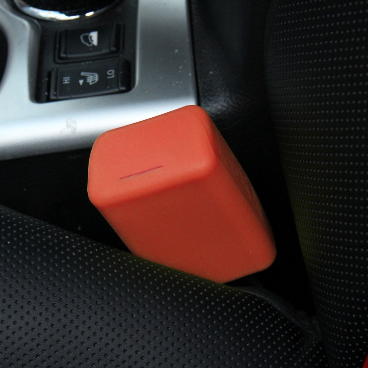 Safe Rubber Car Seat Belt Clips Locking Buckles Protective Cover, Black, Orange, Green, Blue, Red, Yellow