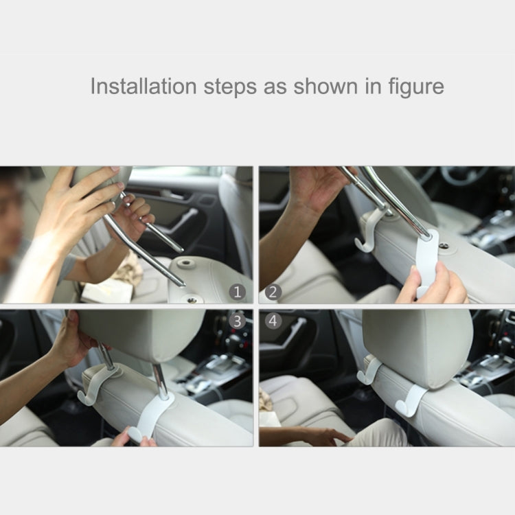 2 PCS 3R 1.5kg Load Capacity Car Backseat Convenient Sundries Hook for Holding Plastic Bag Backbag, Car Backseat Hook