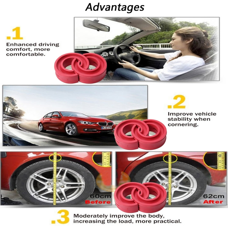 2 PCS Car Auto E Type Shock Absorber Spring Bumper Power Cushion Buffer, Spring Spacing: 17mm, Colloid Height: 38mm(Red), E Type(Spring Spacing: 17mm, Height: 38mm)