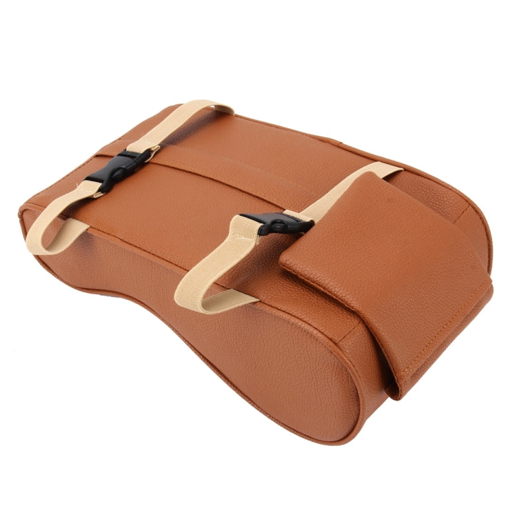 Universal Car PU Leather and Memory Foam Wrapped Armrest Box Breathable Car Armrest Box Mat with Phone Holder Storage Bag, without Card Slot (Brown), without Card Slot (Black Red), without Card Slot (Black ), without Card Slot (Khaki)