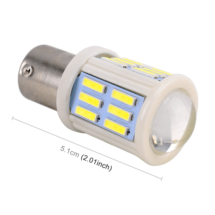 2 PCS 1156 / BA15S 4.5W DC 12V 6000K 290LM Car Auto Ceramics Turn Lights / Reversing Light 27LEDs SMD-7020 Lamps, with Projector Lens, 1156 / BA15S