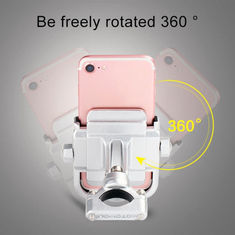 Motorcycle Handlebar Aluminum Alloy Phone Bracket, Suitable for 4-6 inch Device, Handlebar Aluminum Alloy