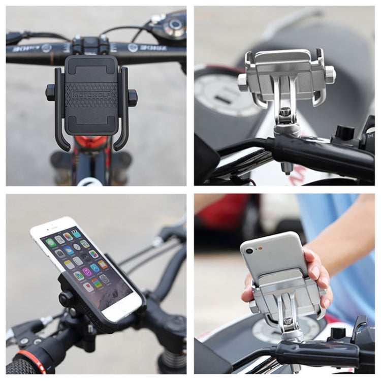 Motorcycle Handlebar Aluminum Alloy Phone Bracket, Suitable for 4-6 inch Device, Handlebar Aluminum Alloy