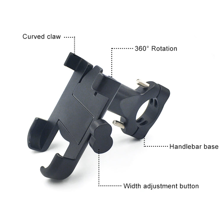 Motorcycle Handlebar Aluminum Alloy Phone Bracket, Suitable for 60-100mm Device, Handlebar Bracket for 60-100mm