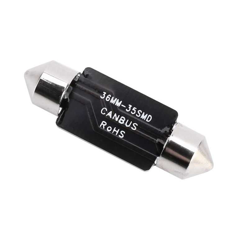 2 PCS 36mm DC12V / 1.2W / 6000K / 80LM 33LEDs SMD-3014 Car License Plate Light / Dome Light, with Decoder, 36mm