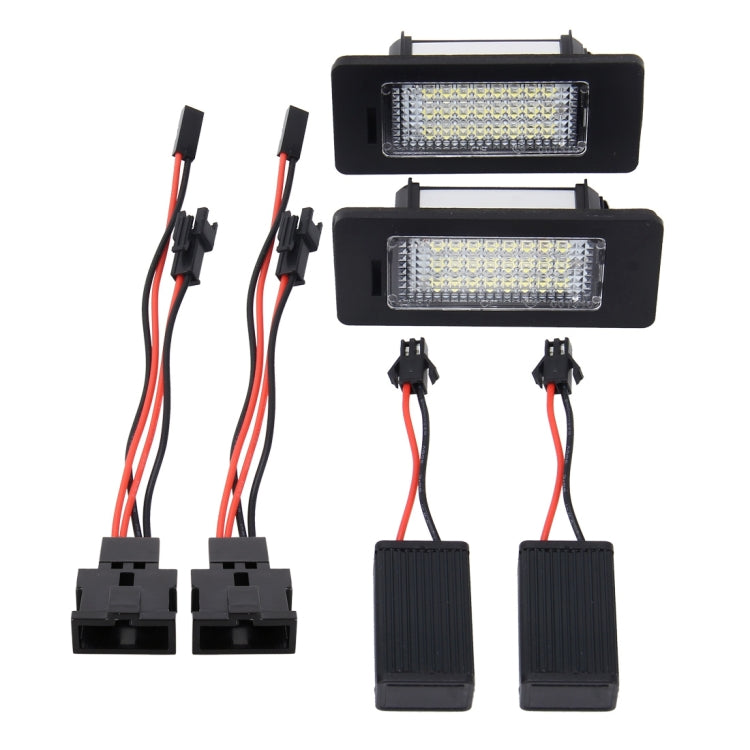 2 PCS 2W 120 LM Car License Plate Light with 24 SMD-3528 Lamps for Audi,Volkswagen, DC 12V, For Audi,Volkswagen
