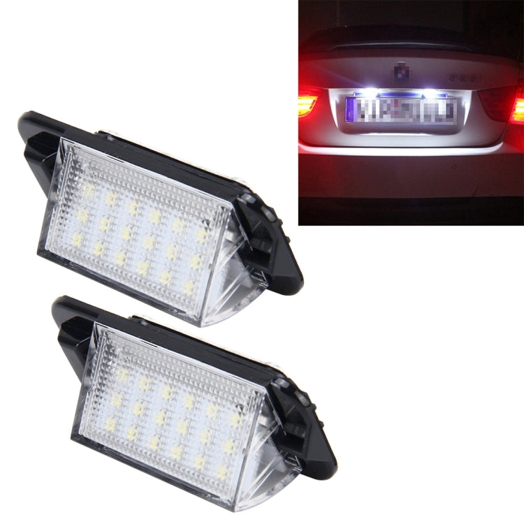 2 PCS License Plate Light with 18 SMD-3528 Lamps for BMW E36(1992-1998),2W 120LM,6000K, DC12V (White Light), For BMW E36