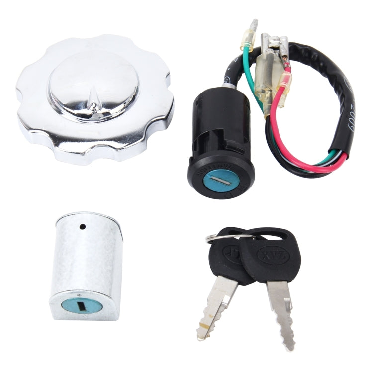 Motorcycle Fuel Tank Lock Electric Door Lock Head Lock Set with Two Universal Keys for XF125, XF125 1