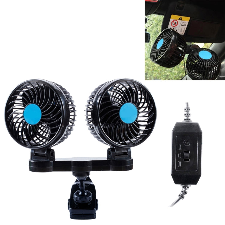 مروحة سيارة كهربائية صغيرة منخفضة الضوضاء HX-T605 من هوكسين، 7 واط، دوران 360 درجة، مزودة بمشبك، ورأسين، ومفتاح تروس، 12 فولت تيار مستمر، HX-T605