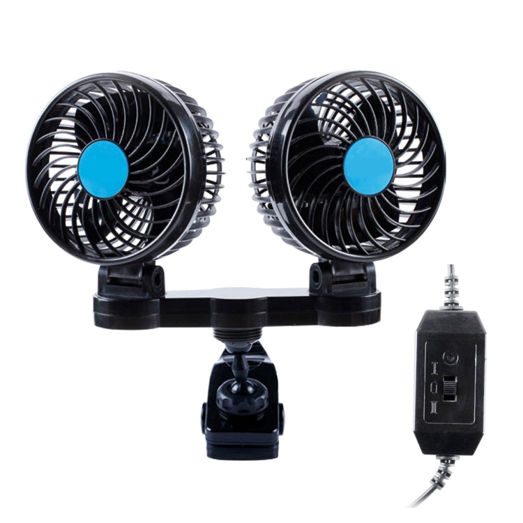 مروحة سيارة كهربائية صغيرة منخفضة الضوضاء HX-T605 من هوكسين، 7 واط، دوران 360 درجة، مزودة بمشبك، ورأسين، ومفتاح تروس، 12 فولت تيار مستمر، HX-T605