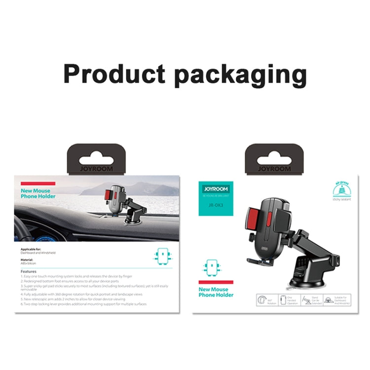 JOYROOM JR-OK3 Car New Mouse Phone Holder, JR-OK3 (Black Blue), JR-OK3 (Black Red), JR-OK3 (Black)