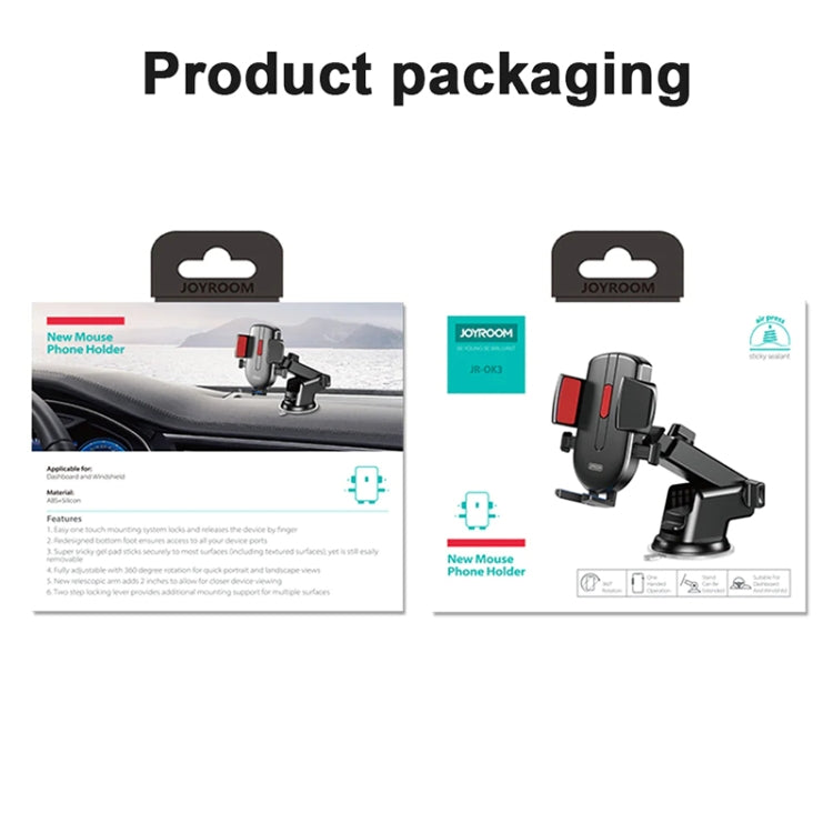 JOYROOM JR-OK3 Car New Mouse Phone Holder, JR-OK3 (Black Blue), JR-OK3 (Black Red), JR-OK3 (Black)