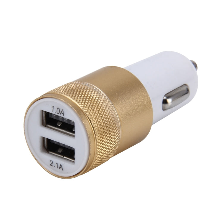 10 PCS Car Auto 5V Dual USB 2.1A/1A Cigarette Lighter Adapter for Most Phones, Gold