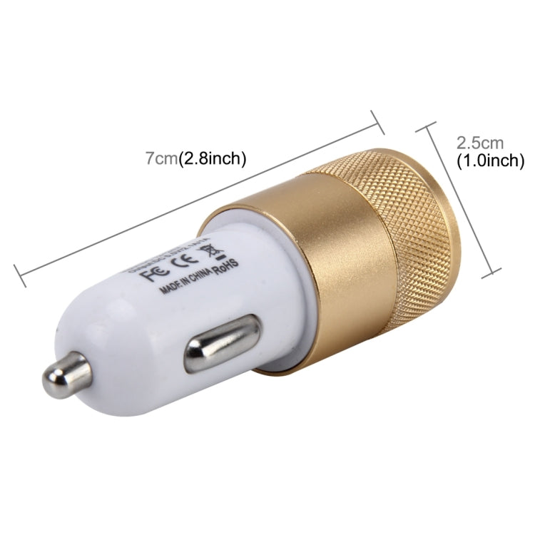 10 PCS Car Auto 5V Dual USB 2.1A/1A Cigarette Lighter Adapter for Most Phones, Gold