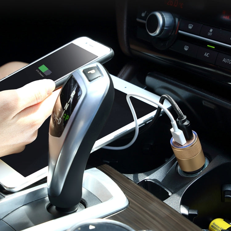 10 PCS Car Auto 5V Dual USB 2.1A/1A Cigarette Lighter Adapter for Most Phones, Gold