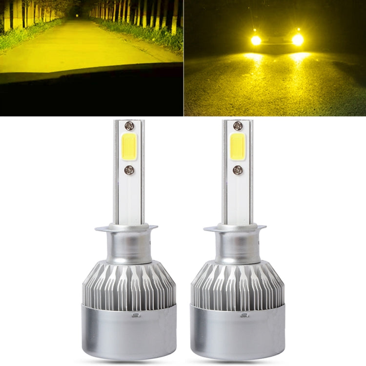 2 PCS H1 18W 1800 LM 8000K IP68 Canbus Constant Current Car LED Headlight with 2 COB Lamps, DC 9-36V, H1