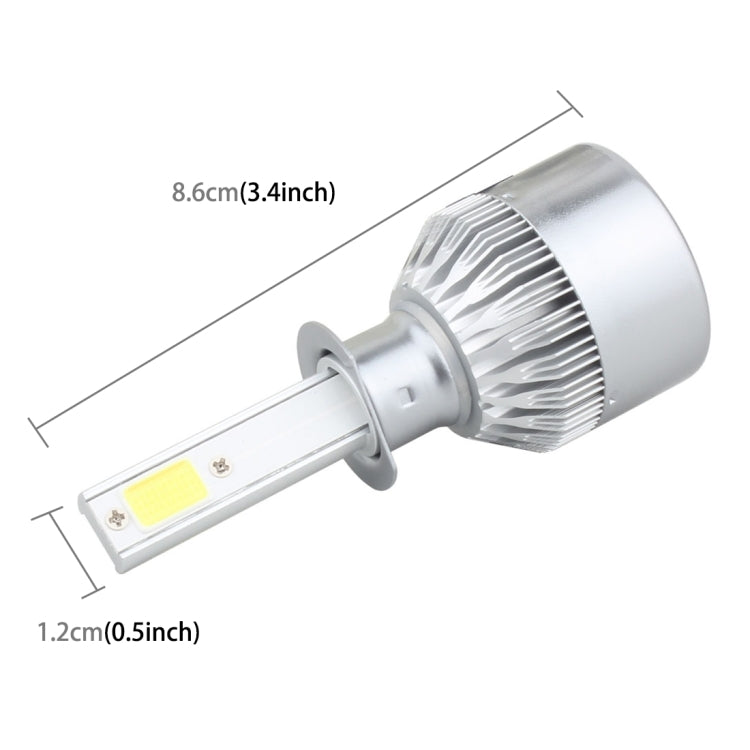2 PCS H1 18W 1800 LM 8000K IP68 Canbus Constant Current Car LED Headlight with 2 COB Lamps, DC 9-36V, H1