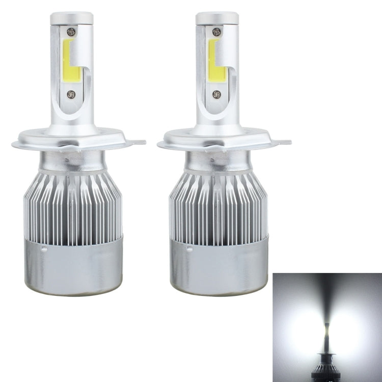 2 PCS H4 18W 1800 LM 6000K IP68 Canbus Constant Current Car LED Headlight with 2 COB Lamps, DC 9-36V, H4