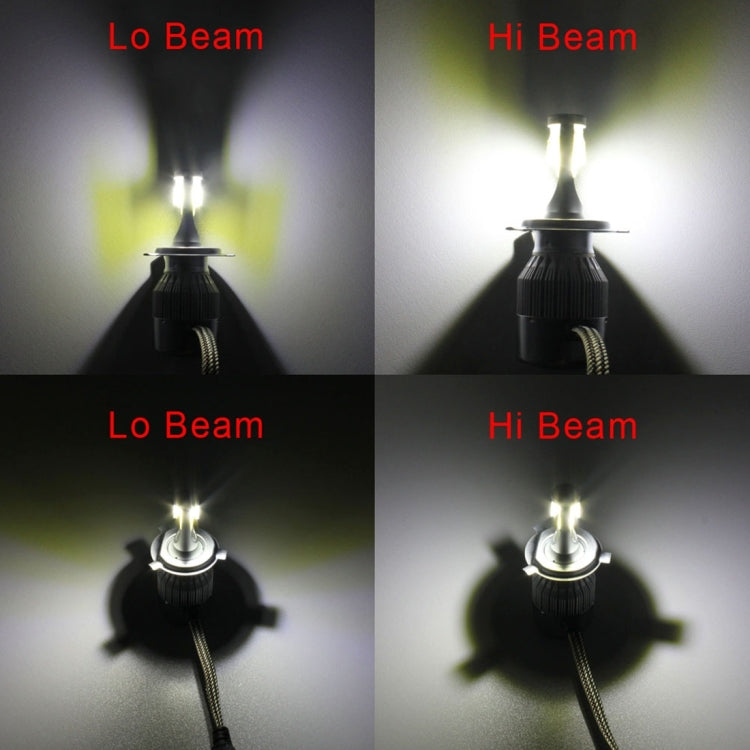 2 PCS H4 18W 1800 LM 6000K IP68 Canbus Constant Current Car LED Headlight with 2 COB Lamps, DC 9-36V, H4