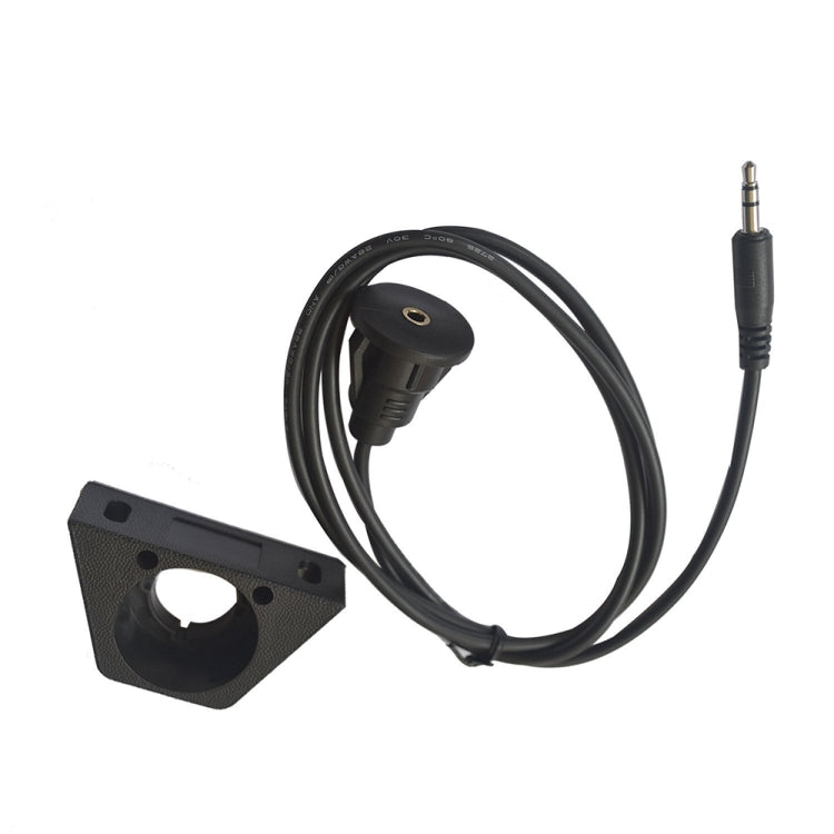 1m Car Truck Dashboard Flush Mount 3.5mm 1/8 AUX Audio Jack Extension Cable Kit, For Cable Length: 1m With Holder