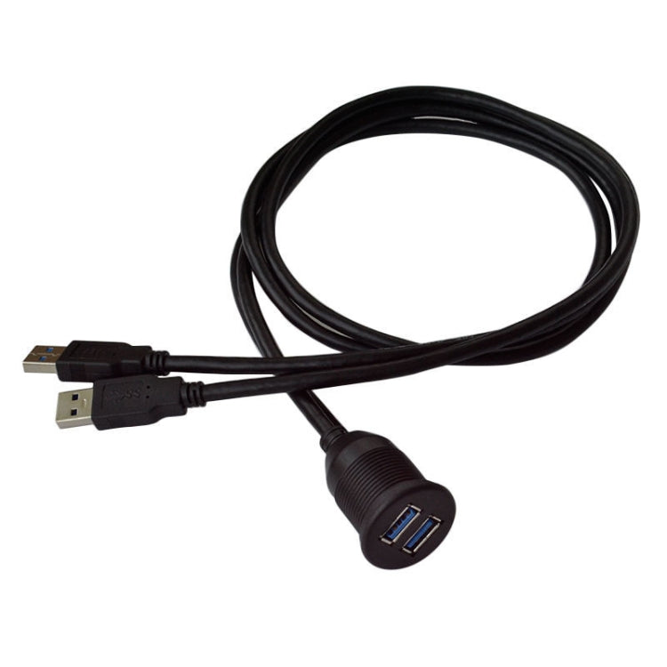 1m Flush Mount USB 3.0 Dock Car Ship Motorcycle Dashboard Panel Male to Female Data Waterproof Extension Cord, For Cable Length: 1m
