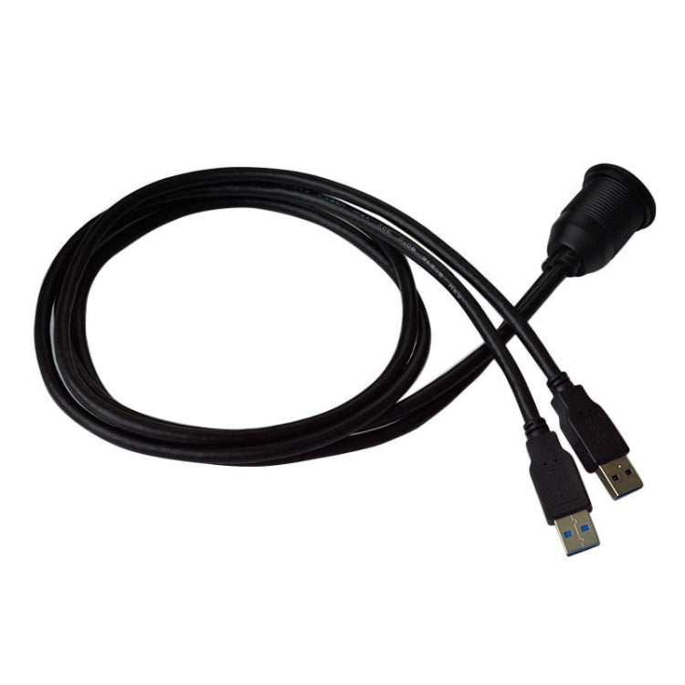 1m Flush Mount USB 3.0 Dock Car Ship Motorcycle Dashboard Panel Male to Female Data Waterproof Extension Cord, For Cable Length: 1m