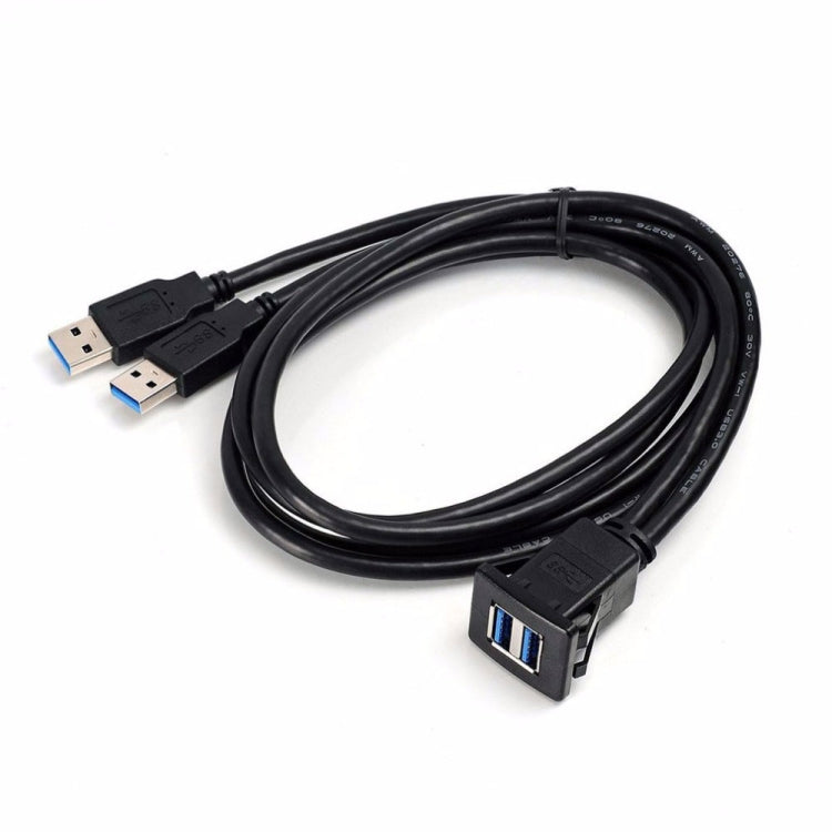 2m ABS Shell Flush Mount USB 3.0 Dock Car Ship Motorcycle Dashboard Panel Male to Female Data Waterproof Extension Cord, For Cable Length: 2m