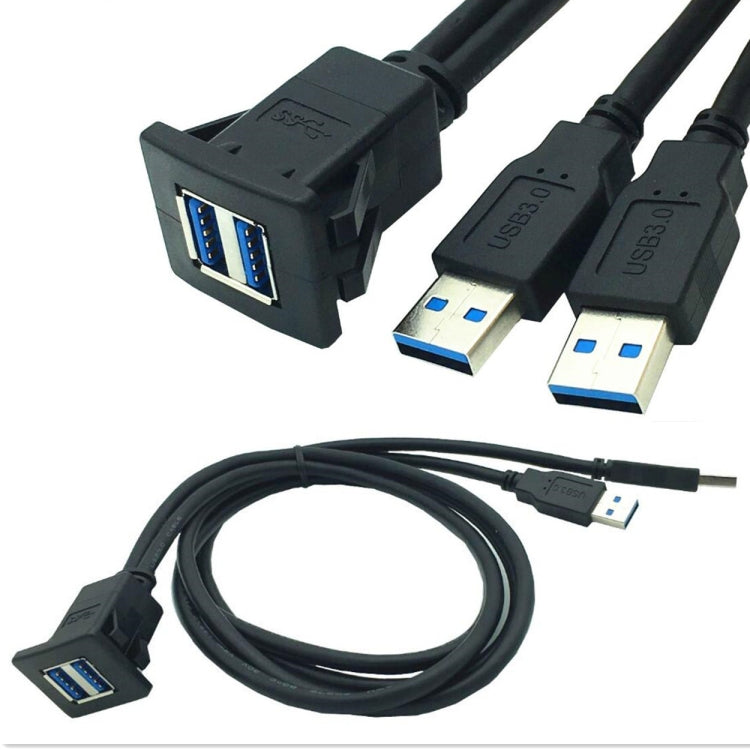 2m ABS Shell Flush Mount USB 3.0 Dock Car Ship Motorcycle Dashboard Panel Male to Female Data Waterproof Extension Cord, For Cable Length: 2m