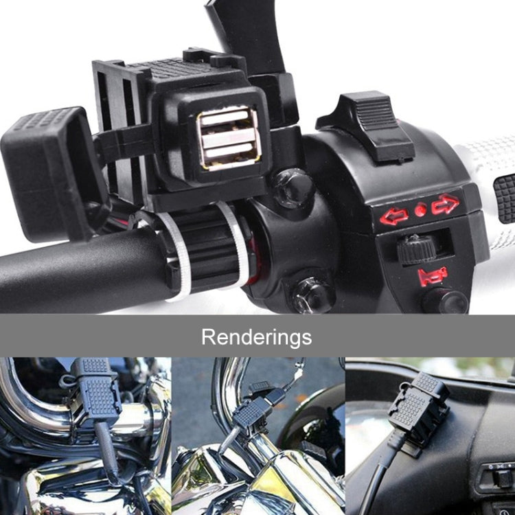 12-24V 2.1A Motorcycle Dual USB Mobile Phone Car Charger, EU Plug, Dual USB