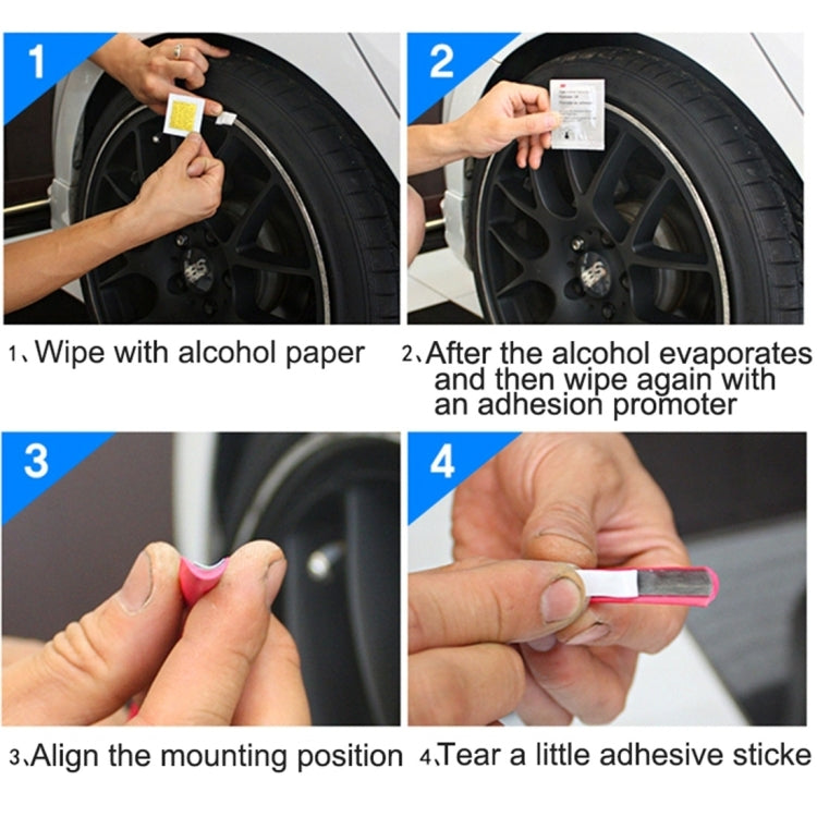 Universal Decorative Scratchproof Stickup 8M Flexible Car Wheel Hub TRIM Mouldings Shining Decoration Strip, 8m Shining, 8m