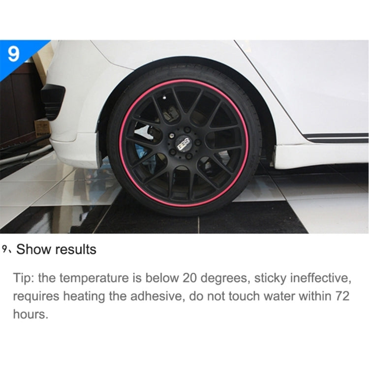 Universal Decorative Scratchproof Stickup 8M Flexible Car Wheel Hub TRIM Mouldings Shining Decoration Strip, 8m Shining, 8m