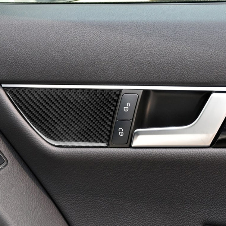 2 PCS Car Carbon Fiber Seat Adjustment Panel Decorative Sticker for Mercedes-Benz W204 2007-2013, Seat Adjustment (C)