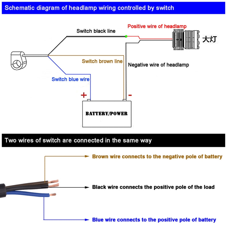 Motorcycle Headlight Auxiliary Light Waterproof Aluminum Alloy Double Flash Switches with Indicator Light, Double Flash