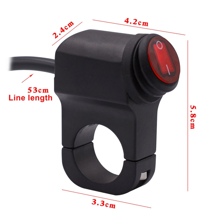 Motorcycle Headlight Auxiliary Light Waterproof Aluminum Alloy Single Flash Switches with Indicator Light, Single Flash