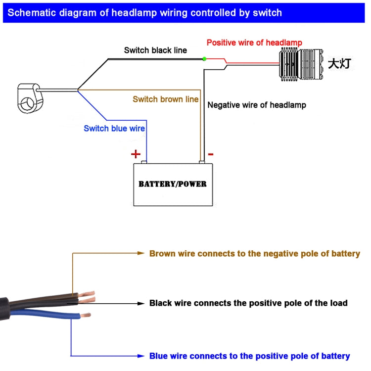 Motorcycle Headlight Auxiliary Light Waterproof Aluminum Alloy Single Flash Switches with Indicator Light, Single Flash
