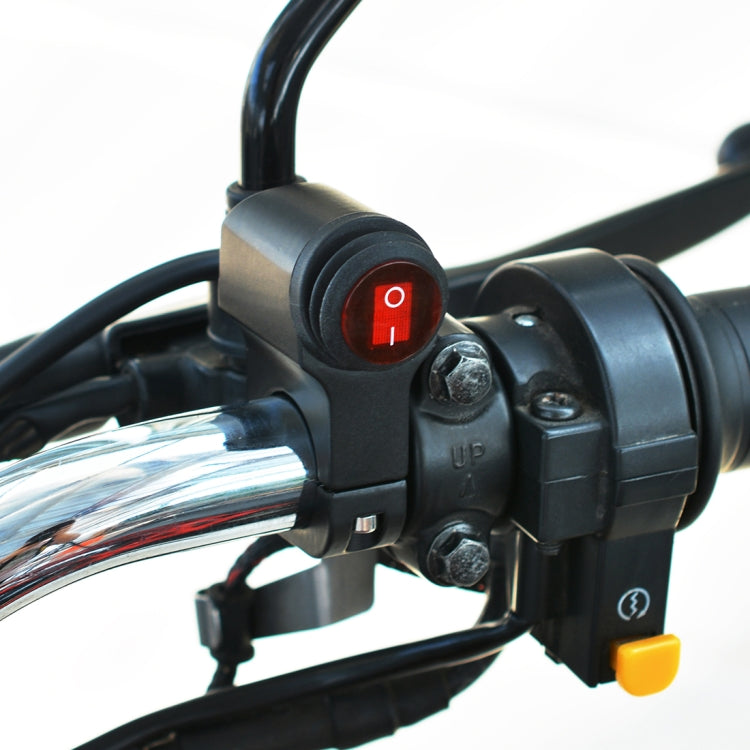 Motorcycle Headlight Auxiliary Light Waterproof Aluminum Alloy Single Flash Switches with Indicator Light, Single Flash