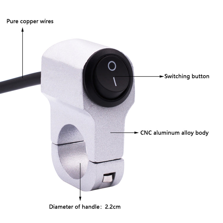 Motorcycle Headlight Auxiliary Light Aluminum Alloy Switches with Lock, Headlight Auxiliary Switches