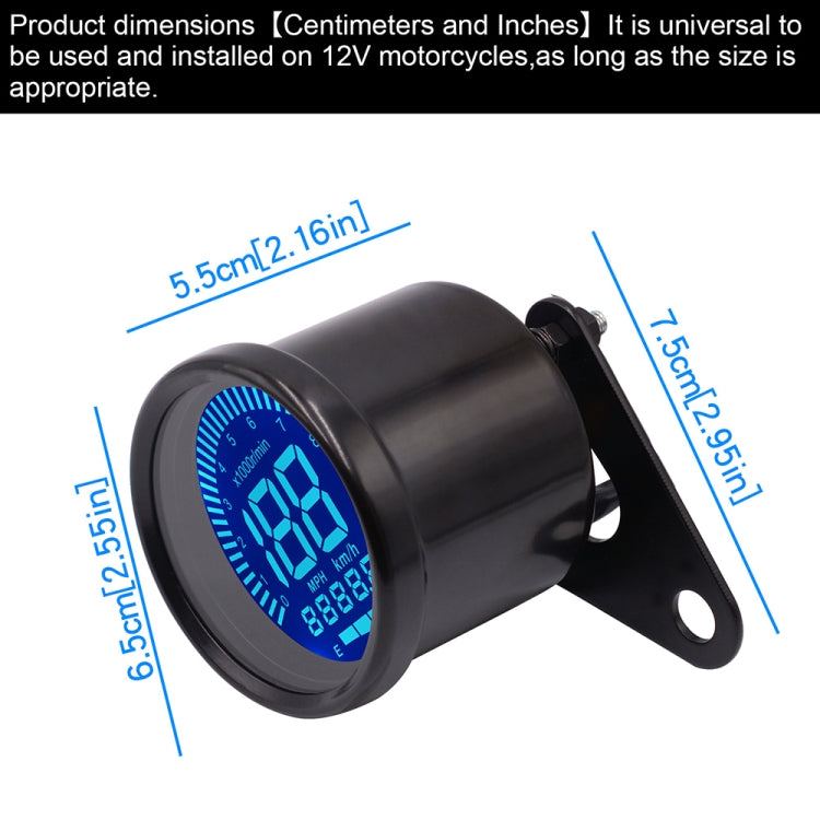 Motorcycle Multi-functional Modification Instrumentation Motorcycle Odometer Speedometer Tachometer Oil Gauge, Black, Speedometer Tachometer