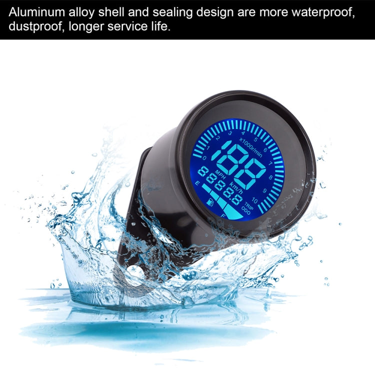 Motorcycle Multi-functional Modification Instrumentation Motorcycle Odometer Speedometer Tachometer Oil Gauge, Black, Speedometer Tachometer