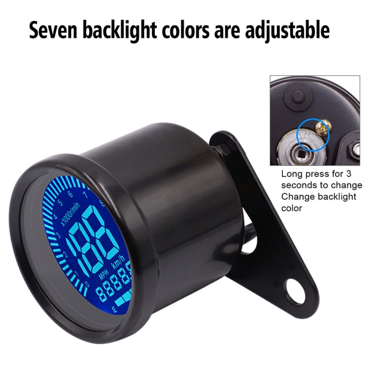 Motorcycle Multi-functional Modification Instrumentation Motorcycle Odometer Speedometer Tachometer Oil Gauge, Black, Speedometer Tachometer