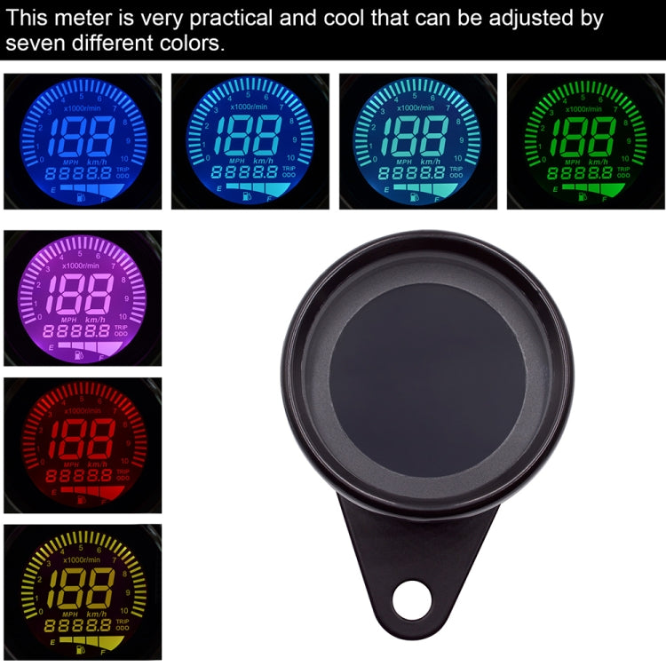 Motorcycle Multi-functional Modification Instrumentation Motorcycle Odometer Speedometer Tachometer Oil Gauge, Black, Speedometer Tachometer