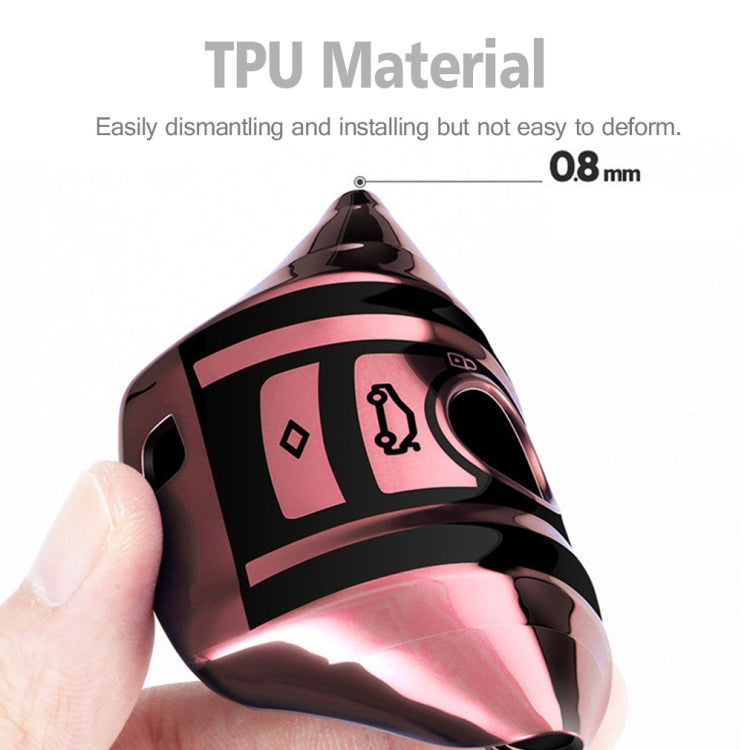 TPU One-piece Electroplating Opening Full Coverage Car Key Case with Key Ring for TOYOTA YARIS L / COROLLA / YARIS L / CAMRY / VIOS / HIGHLANDER, Pink, Blue, Red, Silver