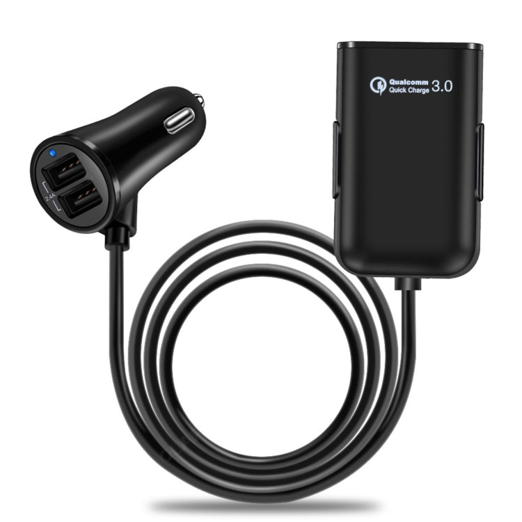 شاحن سيارة HMQ-C801، 1.8 متر، 8 أمبير، بحد أقصى 4 منافذ USB، مع موزع USB ممتد لشحن المقاعد الأمامية والخلفية، HMQ-C801