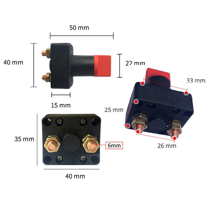 Car Motorcycles Battery Selector Isolator Disconnect Rotary Switch Cut, A730