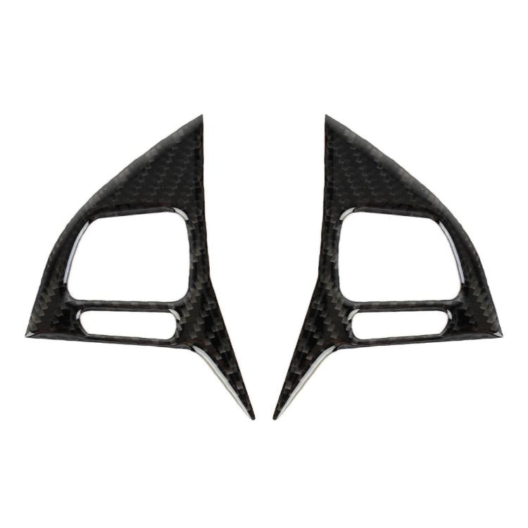 2 PCS Car Carbon Fiber Steering Wheel Button Decorative Sticker for Volkswagen Touareg, Steering Wheel Button