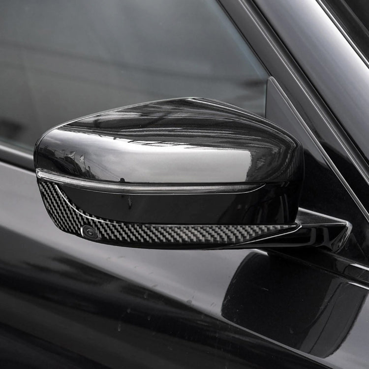 قطعتان من ألياف الكربون لمرآة الرؤية الخلفية للسيارة، شريط مصد، ملصق زخرفي لسيارة BMW G30 (2018-2019) / G11 (2016-2019)، محرك يمين مع كاميرا، مرآة الرؤية الخلفية للمحرك يمين مع كاميرا