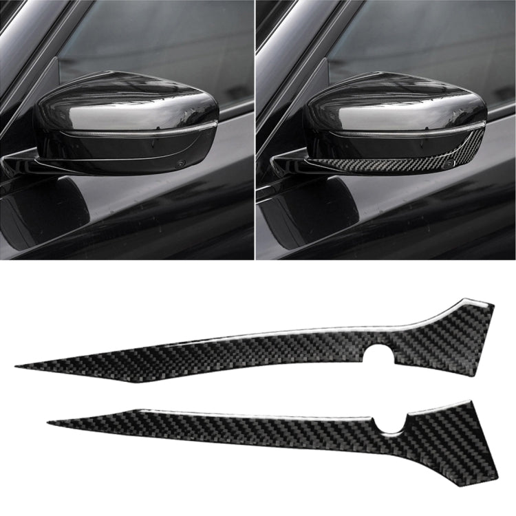 2 PCS Car Carbon Fiber Rearview Mirror Bumper Strip Decorative Sticker for BMW G30 (2018-2019) / G11 (2016-2019), Left Drive with Camera, Rearview Mirror Left Drive with Camera