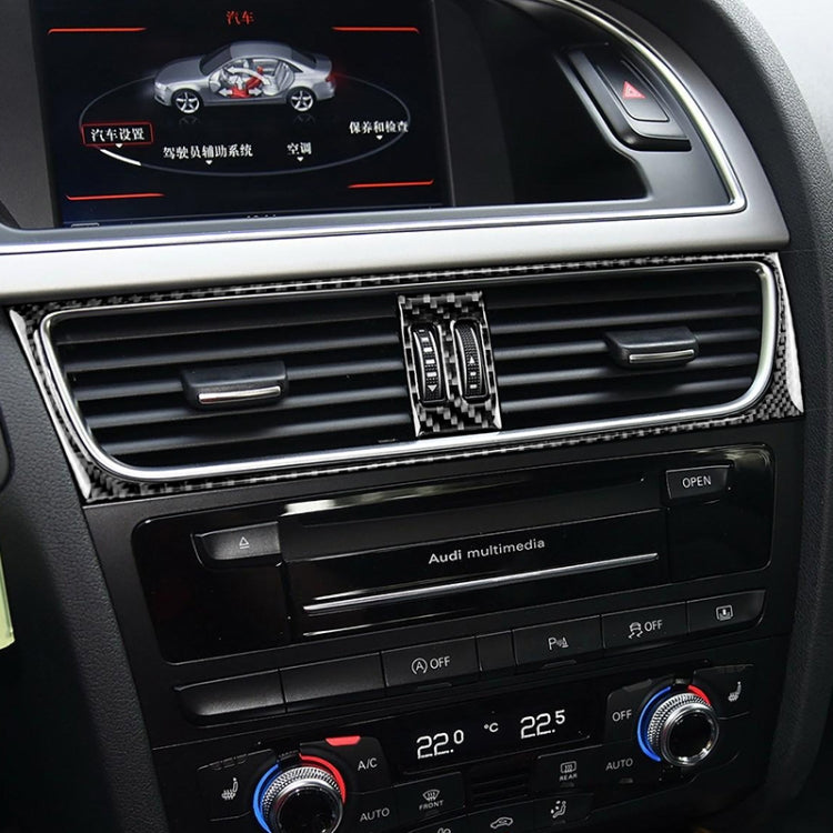 2 in 1 Car Carbon Fiber Air Conditioning Air Outlet Frame Decorative Sticker for Audi A4 B8 2009-2016 / A5 2008-2017 / Q5 2009-2017​, Left Drive, Air Conditioning Air Outlet Frame