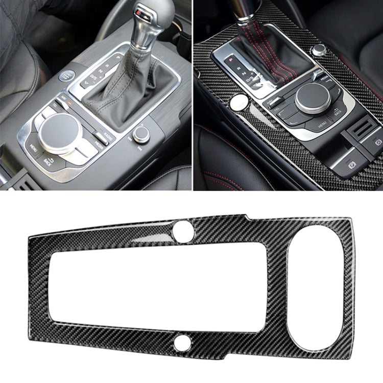 Car Carbon Fiber Gear Position Panel Decorative Sticker for Audi 2014-2017 A3, Left Drive, Gear Position For A3